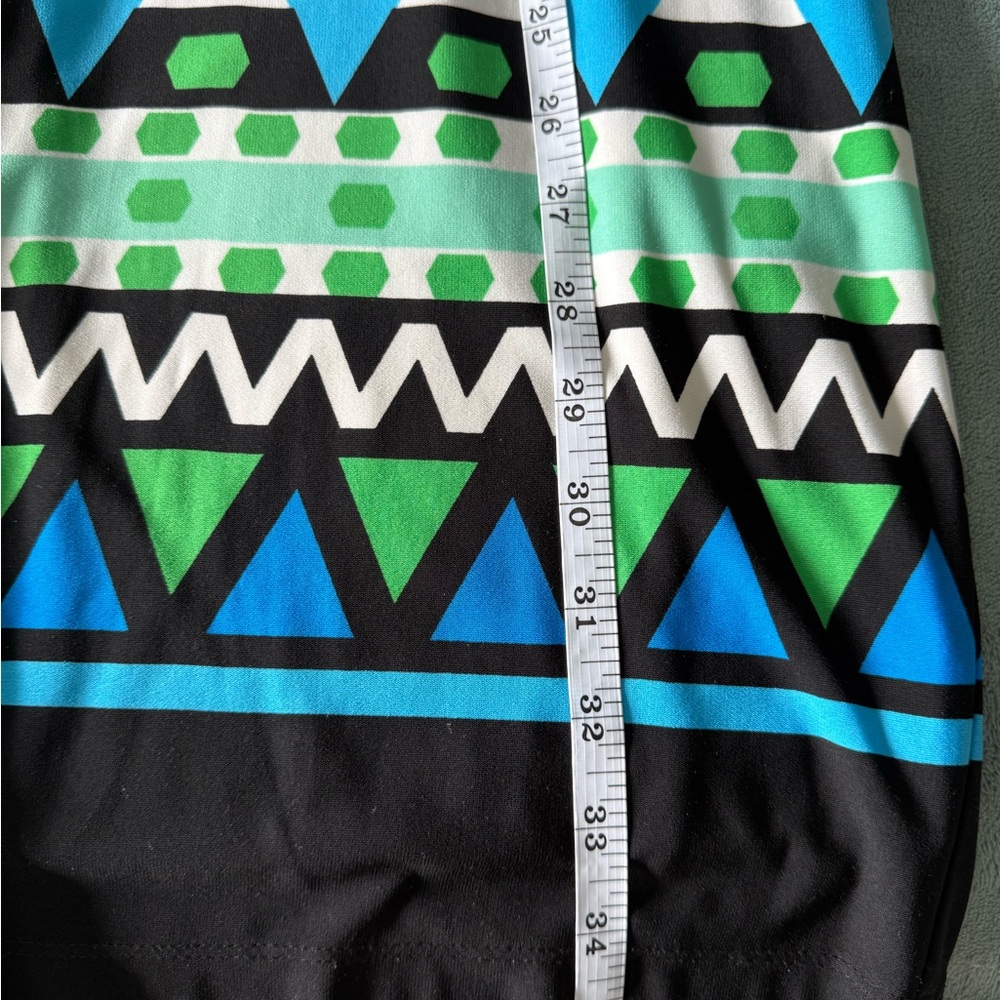 Eliza J Blue, Aqua & Black Graphic Shift Dress - Picture 5 of 7